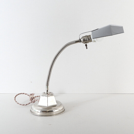 TABLE LAMP, nickel-plated, AB Hansson & Co, first quarter of the 20th century.