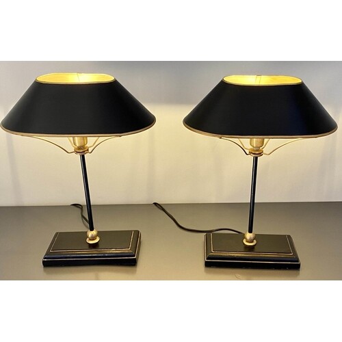 TABLE LAMPS, a pair, bouilotte design, 42cm x 31cm x 20cm. (...