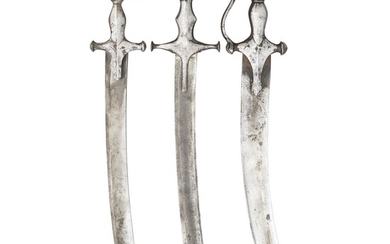 THREE INDIAN SWORDS (TALWAR), 19TH CENTURY