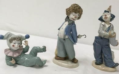 THREE SMALL NAO BY LLADRO PORCELAIN CLOWN FIGURINE