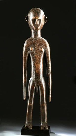 Tall 20th C. African Bambara Wood Nude Male Figure