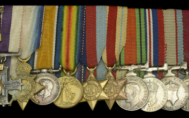 The mounted group of twelve miniature dress medals worn by Colonel Allan...