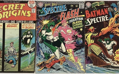 Three DC Comics, 1973 Secret Origins #5, 1967 The Brave and The Bold Presents The Spectre and The Flash #72, 1967 The Brave and The Bold Presents Batman and The Spectre #75