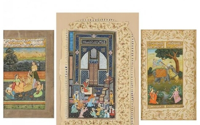 Three Indian and Persian Illuminated Manuscript Pages