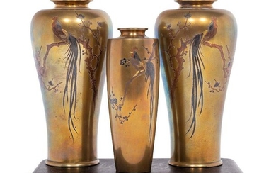 Three Mixed-Metal Vases