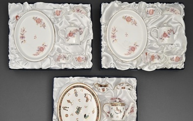 Three Royal Crown Derby miniature tea services, early 21st c...