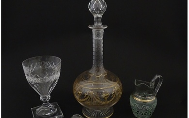 Three items of glassware comprising a Val Saint Lambert glas...