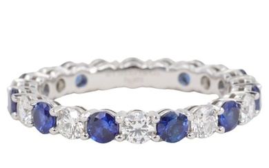 Tiffany & Co. Embrace Sapphire and Diamond Eternity Band Ring Set in Platinum