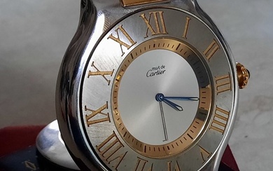 Travel clock - Must de Cartier Swiss Made Bellissimo Orologio/Sveglia da viaggio, placcato oro - Gold-plated, Steel (stainless) - 2000-2024