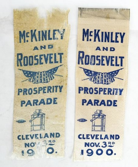 Two 1900 Campaign Ribbons: Roosevelt & McKinley