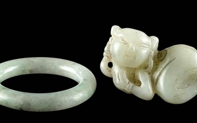 Two 19th C. Chinese Qing Jade Pieces