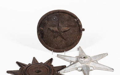 Two Cast Iron Building "Stars" and a Door