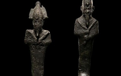 Two Egyptian Bronze Figures of Osiris