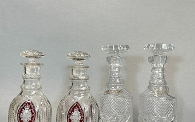 Two Pairs of Glass Decanters, 19th/20th Century