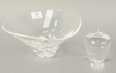 Two Steuben crystal pieces to include bowl, ht. 5"