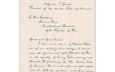 U. S. Grant Document Signed as President