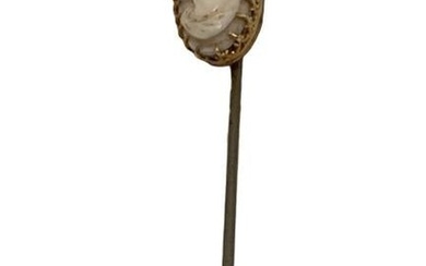 VINTAGE CAMEO HAT STICK PIN