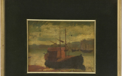 Ciardi , "Venezia" olio su tavola (cm 15x19) firmato in basso a destra, in cornice (difetti)