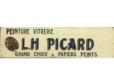 Very large antique French hand painted wooden 'L.H Picard' p...