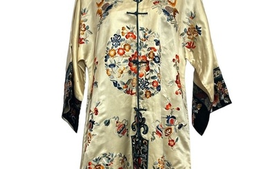 Vintage Chinese Embroidered Silk Robe