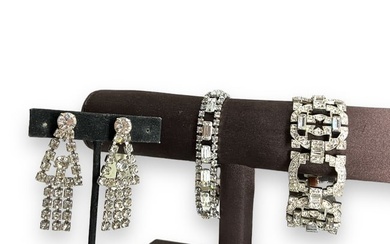 Vintage Deco-Styled DiamantÈ Bracelets and Earrings