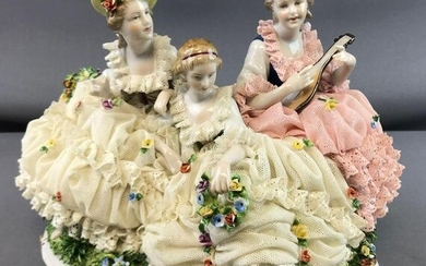 Vintage Dresden Lace porcelain figurine