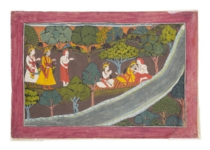 Visvamitra brings Rama and Laksmana to the...