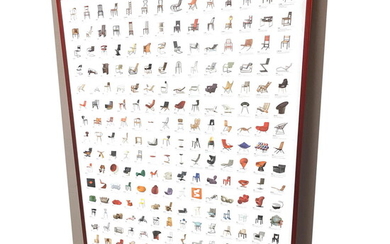 Vitra - The Chair Collection Poster - shows 224 selected pieces of the