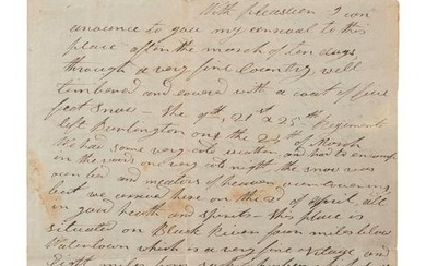[WAR OF 1812]. Letter describing military movements in Upstate New York, written by Ira Wright.