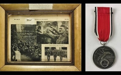WW2 German Blood Order Medal, 4923, w/ Print (2pc)