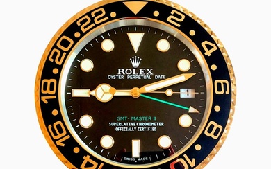 Wall clock - Concessionaire Rolex GMT master ll (gold) edition dealer display - Concessionaire Rolex GMT master ll (gold) edition dealer display - Aluminium, Glass - 2020+