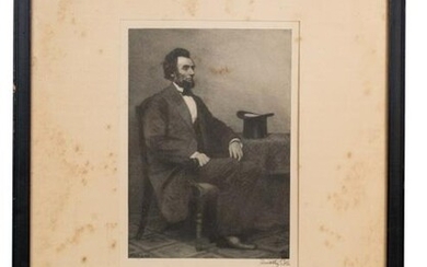 Woodblock Portrait Abraham Lincoln, Timothy Cole