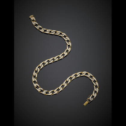 Yellow gold diamond accented chain necklace in all ct....
