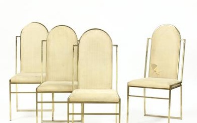 att. Rizzo Willy, Set of Four Modern Brass Dining Chairs