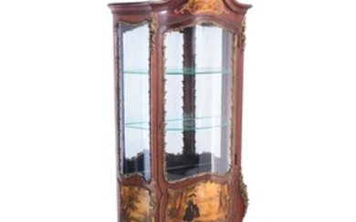 Louis XV Style Gilt-Metal Mounted and Vernis Martin-Decorated Vitrine