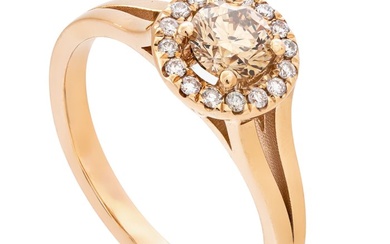 0.73 tcw Diamond Ring - 14 kt. Pink gold - Ring - 0.60 ct Diamond