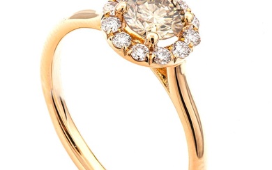 0.95 tcw SI1 Diamond Ring - 14 kt. Pink gold - Ring - 0.74 ct Diamond - 0.21 ct Diamonds