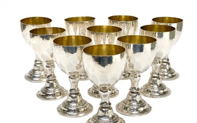 10 Buccellati Italian Sterling Silver Water Goblets