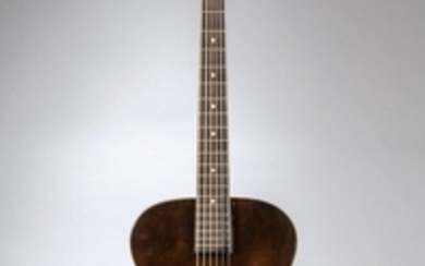 Harmony Monterey Acoustic Guitar, c. 1955, serial no. 4192H1325, with pickguard and DeArmond FHC-C pickup.Provenance: The estate of J.