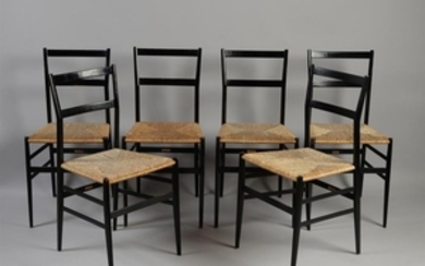 GIO PONTI (1891 1979) Suite de six chaises modèle …
