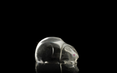 A rock crystal figure of a mouse