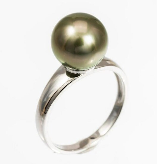 10x11mm Round Peacock Tahitian Pearl - 925 Silver