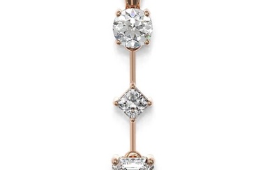1.16 ctw Emerald Cut Diamond Designer Necklace 18K Rose Gold