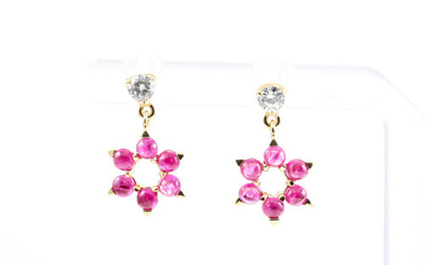 1.19ct Ruby and Diamond Earrings