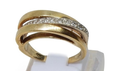 14 kt. Gold, White gold, Yellow gold - Ring Diamond - Diamonds