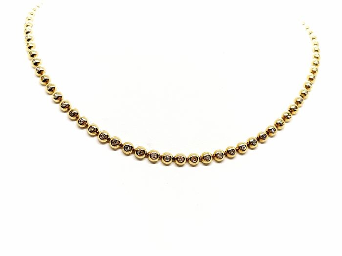 14 kt. Gold, Yellow gold - Necklace - 1.66 ct Diamonds