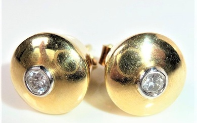 14 kt. Yellow gold - Earrings - 0.10 ct Diamond - brilliant cut