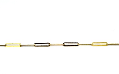 14K yellow gold rectangular link bracelet 16.5 cm long new....