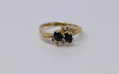 14Kt Vintage Diamonds| Sapphire Ring