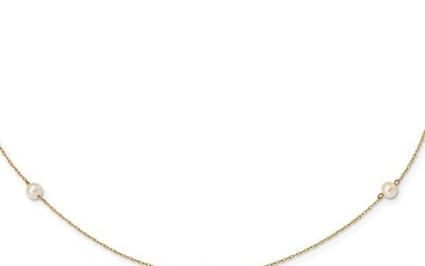 14k Yellow Gold 4-5 mm White Pearl